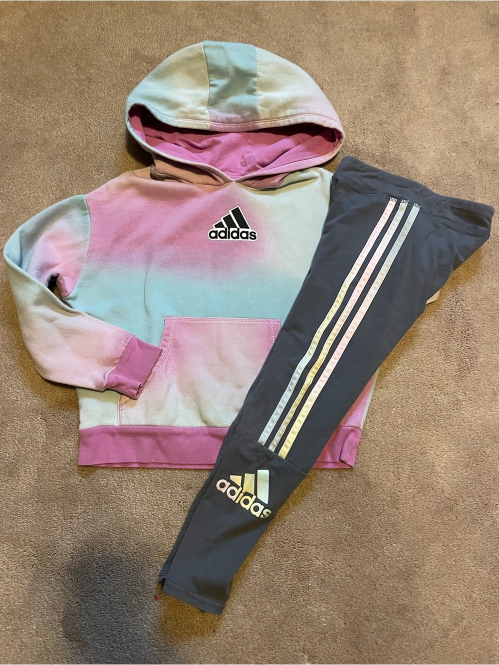 Girls Adidas Sweatshirt & Leggings Set